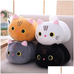 Stuffed Plush Animals Love Fat Cat Doll Soft Cute Big Face Pussy Ragdoll For Children Soothing Cylindrical Lithe Down Cotton Pillo Dhggf
