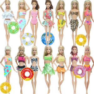 Toptan Bebek Kıyafet Mix Mayo ve Rastgele Lifebuoy Yüzme Yüzükleri Mayolar Bikini Bankalı Bankalı Amerikan Kız Giysileri Aksesuarları