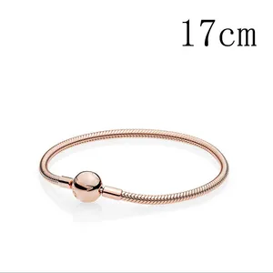 925 Pounds Silver New Fashion Charm for Pandora The New Product Launched The Snake Bone Chain Beaded Rose Gold Bracelet