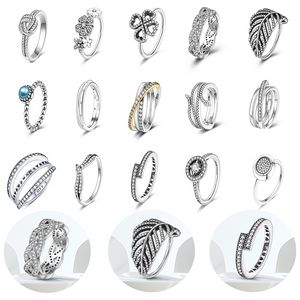 925 Silver Women Fit Pandora Ring Оригинальные кольца Crown Crown Ring