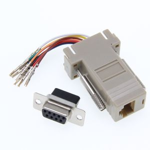 Kaliteli toptan 300pcs/lot db9 dişi - rj45 dişi f/f rs232 modüler adaptör konnektör dönüştürücü genişletici