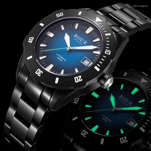 Нарученные часы Boux Man Diving Watch Движение Seagull ST2130 Призрачные автоматические механические военные стеклянные стеклянные наручные часы SAPPIRE.