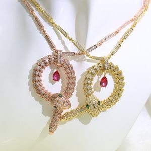 BUIGARI Yılan kolye kolye tasarımcı kolye kadın için elmas Altın kaplama 18 K reprodüksiyon takı moda zarif hediye 001