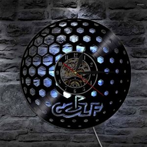 Стеновые часы гольф бал часов Glof Club Vintage Art Record Golfing Sports Room Decor Golfer Подарки для мужчин