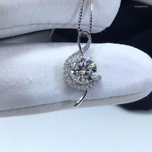 Цепи проходили мимо бриллиантового тестирования идеальное разрешение Moissanite S925 Silver D Color VVS Музыкальная нота подвесной ожерелье Женщины роскошные украшения