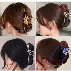 Yeni kadınlar metal saç pençesi yengeç vintage kelebek şekil saç klipsleri kafa bandı saç tokası çapraz saç kılıfı moda saç aksesuarları