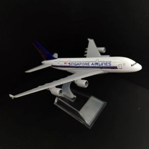 Uçak Modeli Ölçekli 1 400 Metal Havacılık Çoğaltma 15 cm Singapur A380 Asya Havayolu Boeing Airbus Model Uçak Erkek için Minyatür Hediye 230306