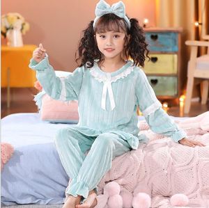Pijamalar Kış Pijamaları Çocuklar İçin Pazpan Sıcak Uygun Giyim Kızları Salon Giyim Coral Polar Çocuklar Pijama Homewear Çocuk Pijama Takım 230306