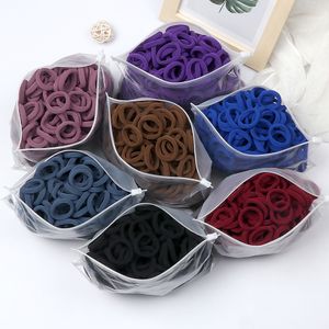 50pcs 3cm çocuklar kafa bandı yüksek elastik düz renk scrunchies çocuklar bebek saç bantları başlık saç aksesuarları hediyeler tutucu