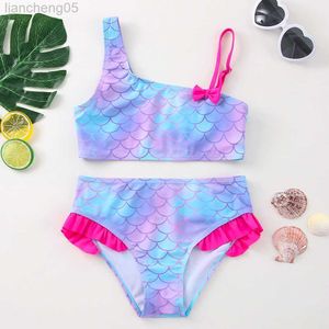 One-Pieces 2-16years 2021 New Girls Swimsuit Infantil Tankini Pineapple Swimwear Striped Two Piece Bathing Suit Infantil Swimsuit 1075 W0310