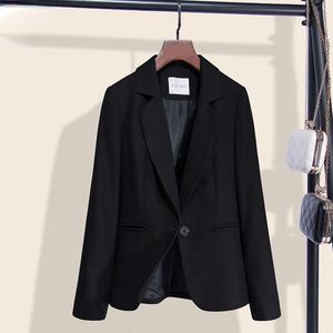 Kadınlar Suits Blazers Siyah İş Takımı Ceket Kadın İnce Koreli Sıradan Petite Üstler Sonbahar ve Kış Takımları Blzer Artı Boyutu Kadın 230306