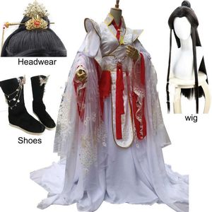 Anime kostümleri xie lian yue shen cosplay antik roman tian guan ci fu platinum tavus kuşu cosplay costmes cos wig ayakkabı için cadılar bayramı parti z0301