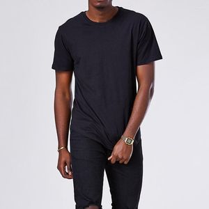 Erkek Tişörtleri Moda Hip Hop Düz Renk Temel Erkekler T-Shirt Yaz Kısa Kollu Yuvarlak Boyun Twag Hem Tee Sesli Siyah Beyaz Top Giysiler