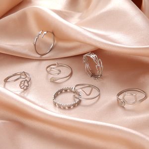 Kadınlar için Ayarlanabilir Yüzük Paslanmaz Çelik Kedi Yılan Çapraz Köpek Pençe Yıldırım Angel Kanat Çift Yüzüğü Modaya Mücevher