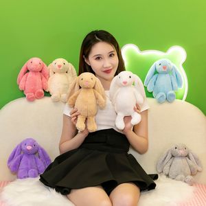 30CM paskalya tavşanı Peeps peluş bebek pembe beyaz gri kahverengi 7 renk tavşan bebekler çocuklar için sevimli yumuşak peluş oyuncaklar