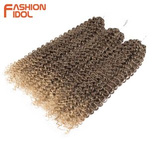 Synthetic Wigs Fashion Idol Passion Twist Crochet Hair Afro Kinky Curly Bundles 3 Pcs Water Wave Braiding Synthetic Blonde 230227