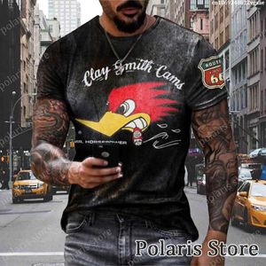 Vintage Clay Smith Cams Men's T-Shirt - Casual Summer Short Sleeve, Oversized Streetwear Motorcycle Racing Tee