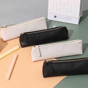 Kalem Çantaları Imoon 1 adet su geçirmez şık basit siyah beyaz kalem çantası kalem işaretleri için kare kasa kırtasiye depolama öğrencileri tedarik j230306
