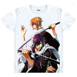 Erkek Tişörtleri Hakuouki Anime Baskılı T-Shirt Hijikata Toshizo Yukimura Jiziru Cosplay Tshirts Üstler Erkekler Komik Sokak Giyim Yaz Tees