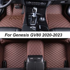 Car Floor Mats For Genesis GV80 2020-2023 DropShipping Center Interior Accessories 100% Fit Leather Carpets Rugs Foot Pads R230307