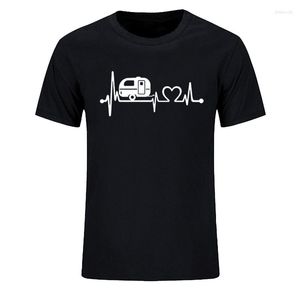 T-shirt da uomo 2023 CAFFÈ AMARO Estate Cotone Uomo T-shirt Manica corta Camper Viaggio Escursionista Battito cardiaco Camicia