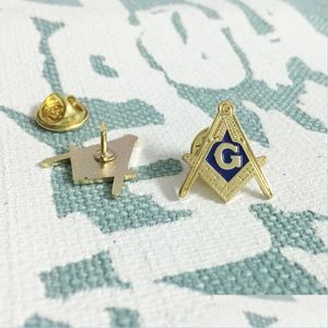 Pins Broschen 100pcs Mason Masony Custom Pin Brooch Lodge Metallhandwerk 19mm High Masonic Square und Kompass mit G Emaille Pins Badg Dhcal