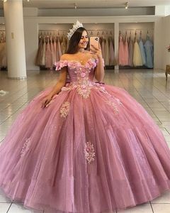 Квинсессы платье Princess Sweetheart Appliques Flowers Ball Hown с кружевным плюс размер сладкий 16 дебютант день рождения vestidos de 15 Anos 24