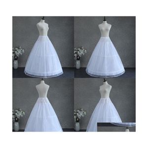 Petticoats Kadın Beyaz Düğün Petticoat 3 Çember Çift Katmanlı Gelin Krinolinler Tle Netting ile Ani Yarım Slip Ball Roose Dhb3c için