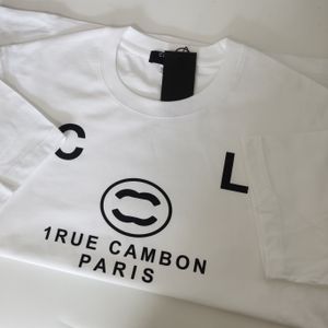 Fransa tasarımcı moda T gömlek Lüks markalar %100 Pamuk Nefes Alabilir C harfi baskı Grafik Günlük Günlük erkekler kadın Tarih Siyah beyaz kanal Gömlek tee tops