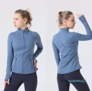 lu Yoga Ceket Kadınlar Antrenman Sporunu Tanımla lu Ceket Spor Ceket Spor Hızlı Kuru Aktif Giyim Üst Katı Zip Up Sweatshirt Sportwear 2022 Sıcak Satış 06
