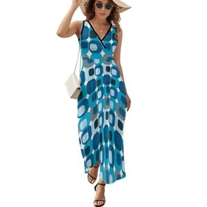 Повседневные платья Retro Mod Square платье абстрактное печатное винтаж Maxi v Neck Boho Beach Long High Aestetic Aestetic Big Size vestidocasual