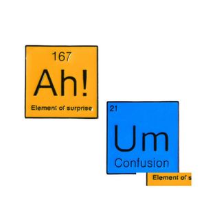 Pimler Broşlar Özel Periyodik Masa Broş Bilim Emaye Pimleri Modal Parçacık Ah Komik Rozetler Çanta Giysileri Yavaş Pim Hediyesi FR DHD1X