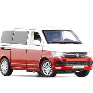 Diecast Model 1/32 Van Volkswagen-Multivan T6-сплав-модель Metal Diecast Mpv Car Model Sound Light Back Toys Car для детей 230308