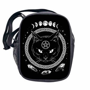Akşam çantaları özel yapım baskısı siyah kedi cadı anime messenger çanta prenses kızlar erkek çocuklar hayvan omuz 230308
