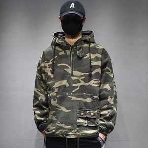 Корейский стиль хип -хоп военный камуфляж высококачественная уличная одежда