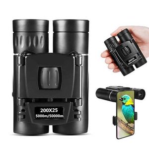 200x25 High Power Compact Binoculars with Clear Low Light Vision Large Eyepiece Waterproof Binocular for Adults Kids High Power Easy Focus