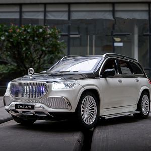 Diecast Model 1 24 Maybach GLS GLS600 Alloy Luxy Car Model Simulation Diecasts Metal Toy Vehicles Car Model Sound and Light Childrens Toy Gift 230308