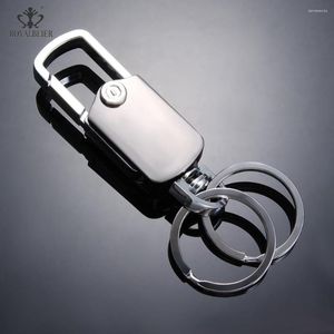 Anahtarlıklar Royalbeier Serin Tasarım Kişiselleştirilmiş Lüks Paslanmaz Çelik Metal Anahtarlık Erkekler Araç Anahtar Tutucu Şişe Açıcı
