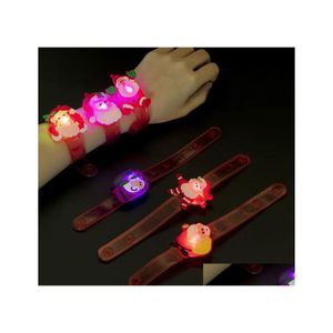 Noel Dekorasyonları Bilezik Sile Bileklik Dekorasyon Glow Watch Band LED LOMINOUSE TOYS KADINLAR KULLANIM KULLANIM