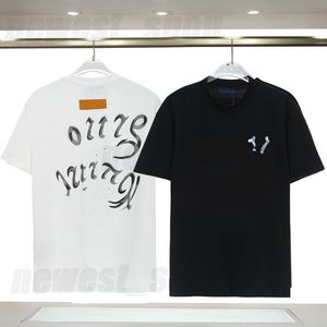2023 Дизайнерские мужские футболки футболки по полосам мужские рубашки летняя футболка роскошная черная белая цвет простые буквы