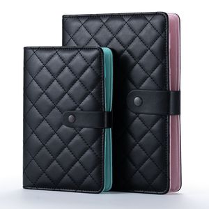 Notepads Diario in pelle vintage Diario di viaggio Notebook Mini Raccolto Riemibile Ringhing A6 A6 A5 Kawaii Black Quilted Planner 230309