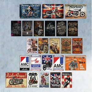 Vintage Motosiklet Tabela Metal Plak Retro Route66 Garaj Bar Pub Için Duvar Dekoru Man Cave Demir Boyama Dekoratif Plaka kişiselleştirilmiş Sanat Dekor Boyutu 30X20CM w01