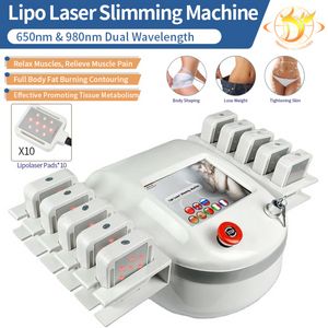 Lipo Laser Slimming Liposuction Lipolaser Machine 10 Pad Lipo Lasers Lllt Диод -целлюлит Удаление красоты для салона для салона 233
