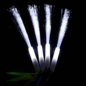 20 Adet 26 cm Beyaz Işık Led Fiber Optik Yanıp Sönen Sopa Glow Aydınlık Fiber Sihirli Çubuk Değnek Festivali Dekor Parti Çocuk Oyuncakları