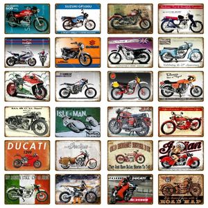 ретро старый мотоцикл бренд жестяные знаки старинные таблички декор стен для гаража клуб тарелка ремесла искусство маршрут 66 плакат подарок персонализированный металлический плакат размер 30x20 см w02