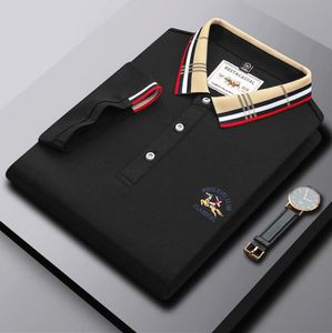 Yaz Erkek Polos Lüks İş Yaka Polo Gömlek Casual Kısa Kollu İşlemeli Polo Top Slim Fit T-shirt M-4XL erkek tee kaliteli tasarımcı