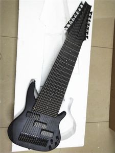 Custom Shop 15-string Black Matte Electric Bass Guitar 24 Frets Imported Hardware