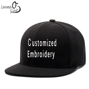Top Caps Lanmaocat Nakış Hip Hop Kapağı Özel 3D Logo İşlemeli Snapback Diy Erkekler Kadın Özelleştirilmiş Şapka