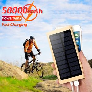 50000mAH Güç Bankaları Bisiklet, yürüyüş, balıkçılık, mobil güç, 2USB dijital ekran dış mekan harici pil için güneş hızlı şarj cihazı