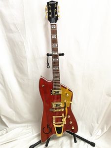 Yüksek kaliteli G6199 Billy Özel Kırmızı Elektro Gitar Altın B700 Tremolo Köprüsü Özelleştirilebilir